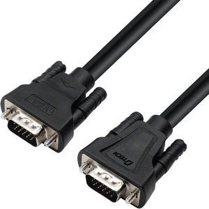 Black 15ft Computer Monitor Cable Male to Male Cord High Resolution Universal